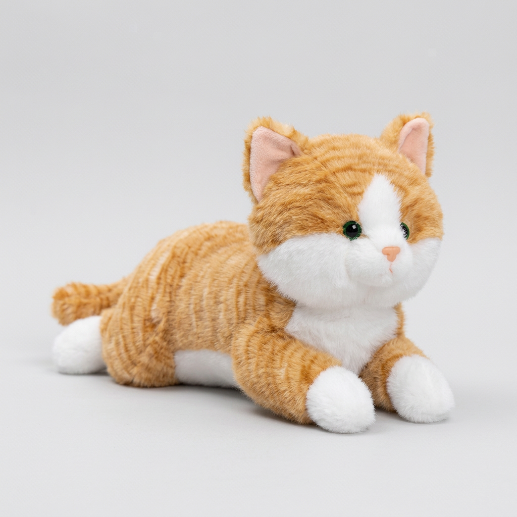 Lifelike Tabby Cat Plush Stuffed Toy | 3 Coat Styles | Fluffy Simulation Coat | Sitting & Lying Poses | 60cm
