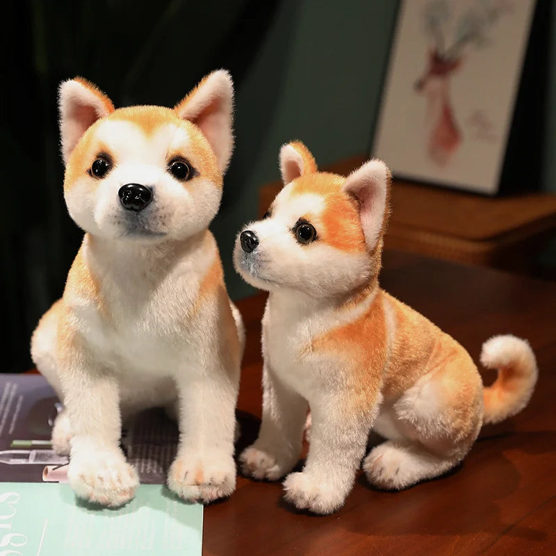 Lifelike Shiba Inu Plush Stuffed Toy | 6 Styles | Simulation Coat | Multiple Poses | Some with Collar & Bell | 25–30cm