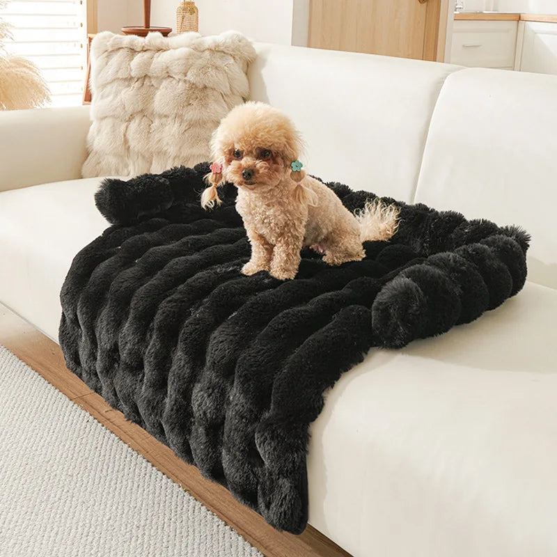 Faux Rabbit Fur Pet Mat | Coral Fleece | Washable | 75×75 cm | 5 Colours
