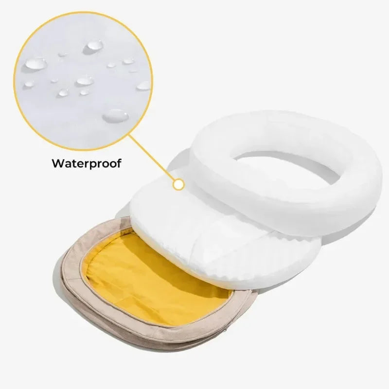 Corduroy Bolster Pet Sofa Bed | Waterproof Inner Cover | Detachable & Washable | 2 Sizes