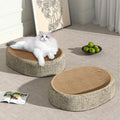 2-in-1 Oval Cat Scratching Board & Lounge Bed | Corrugated Cardboard