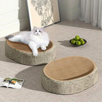 2-in-1 Oval Cat Scratching Board & Lounge Bed | Corrugated Cardboard