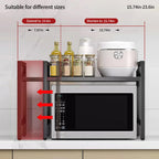 Expandable Microwave Shelf Organizer for Countertop Storage 16.5–25.2" (42–64 cm)