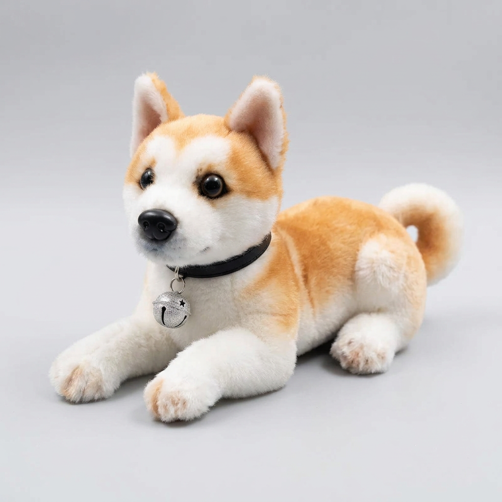 Lifelike Shiba Inu Plush Stuffed Toy | 6 Styles | Simulation Coat | Multiple Poses | Some with Collar & Bell | 25–30cm