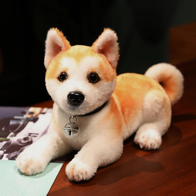 Lifelike Shiba Inu Plush Stuffed Toy | 6 Styles | Simulation Coat | Multiple Poses | Some with Collar & Bell | 25–30cm