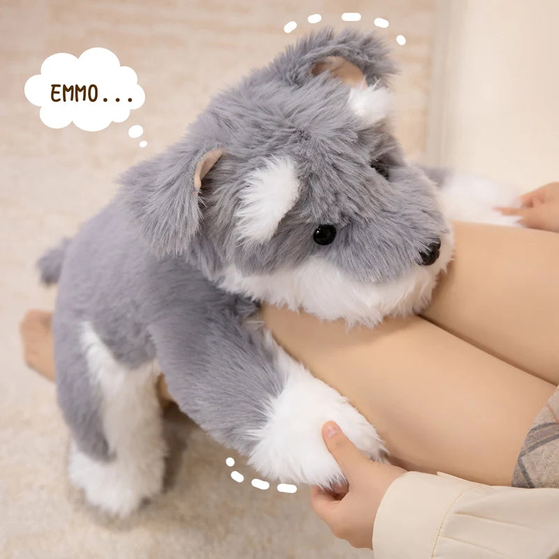 Kawaii Schnauzer & Westie Plush Stuffed Toy | Fluffy Long-Pile Coat | 2 Breeds, 2 Sizes