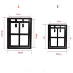 Lockable Pet Screen Door Flap – Mosquito-Proof, for Cats & Dogs, S or L, Black or White