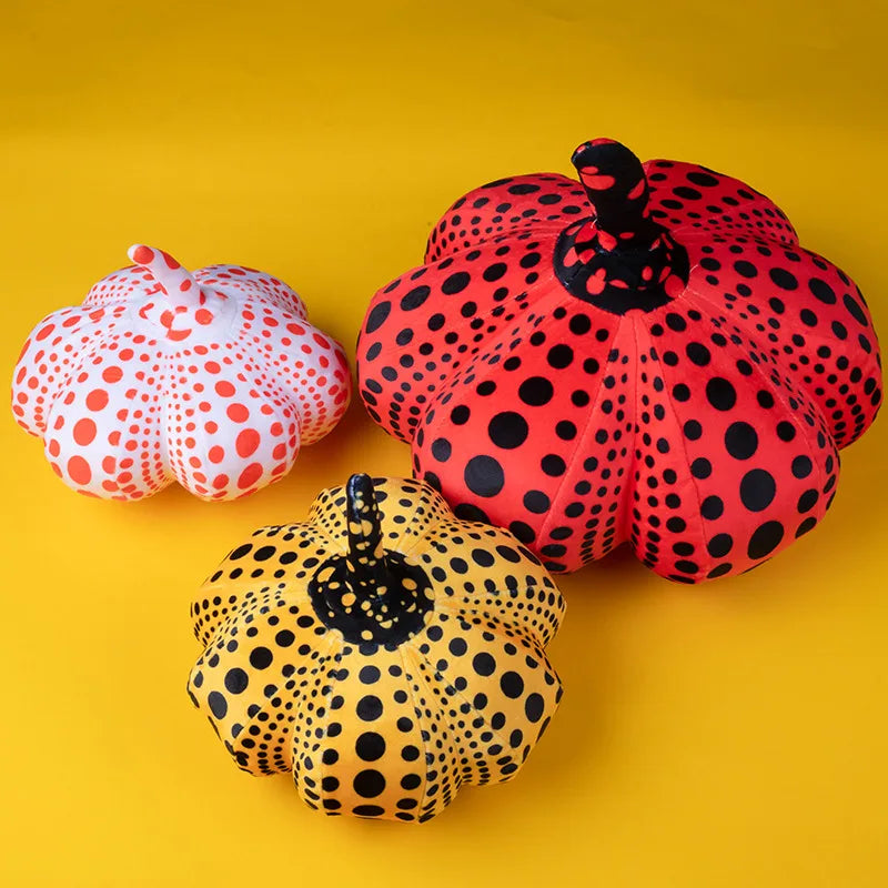 Polka Dot Pumpkin Plush Cushion Pillow | PP Cotton | 3 Colours | 3 Sizes 20–40cm