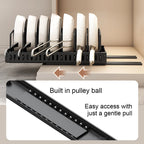 Pull-Out Pot and Pan Organiser with Sliding Rails – 8 Adjustable Compartments