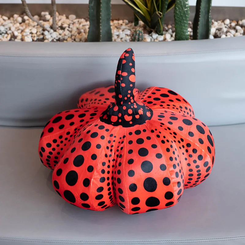 Polka Dot Pumpkin Plush Cushion Pillow | PP Cotton | 3 Colours | 3 Sizes 20–40cm
