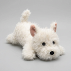 Lifelike Westie Plush Stuffed Toy | West Highland White Terrier | 42cm | Fluffy Long-Pile Coat