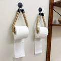Retro Hemp Rope Toilet Roll Holder – Punchless Wall-Mounted Tissue Rack, 1pc or 2pcs