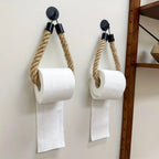 Retro Hemp Rope Toilet Roll Holder – Punchless Wall-Mounted Tissue Rack, 1pc or 2pcs