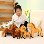 Realistic Horse Plush Stuffed Animal | Cotton | 4 Colours | 3 Sizes 20–40cm