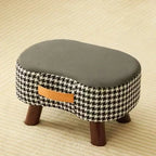 Solid Wood Cushioned Stool – Living Room Footrest & Ottoman, 6 Colours