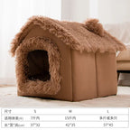 Soft Removable Pet Cave House Bed – Warm Kennel for Dogs & Cats, S–L
