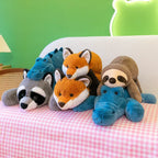 Lying Animal Plush Pillow – Fox, Raccoon, Sloth or Crocodile