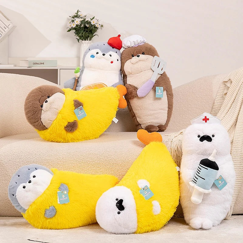 Seal Plush Pillow – Fried Shrimp, Chef, Nurse & Painter