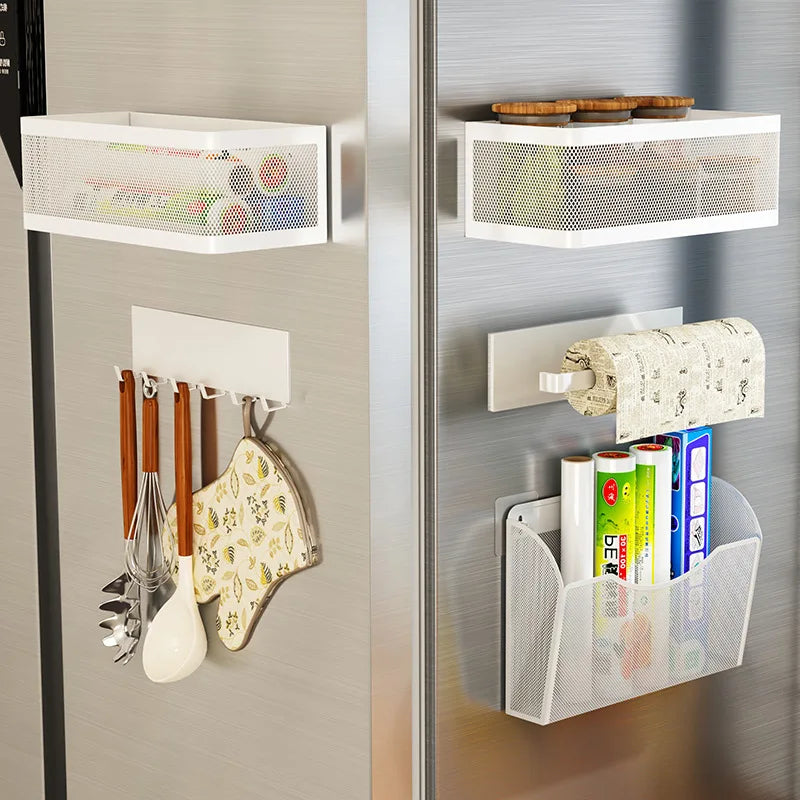 Magnetic Side Storage Rack for Refrigerator & Washing Machine – Kitchen Organizer Shelf