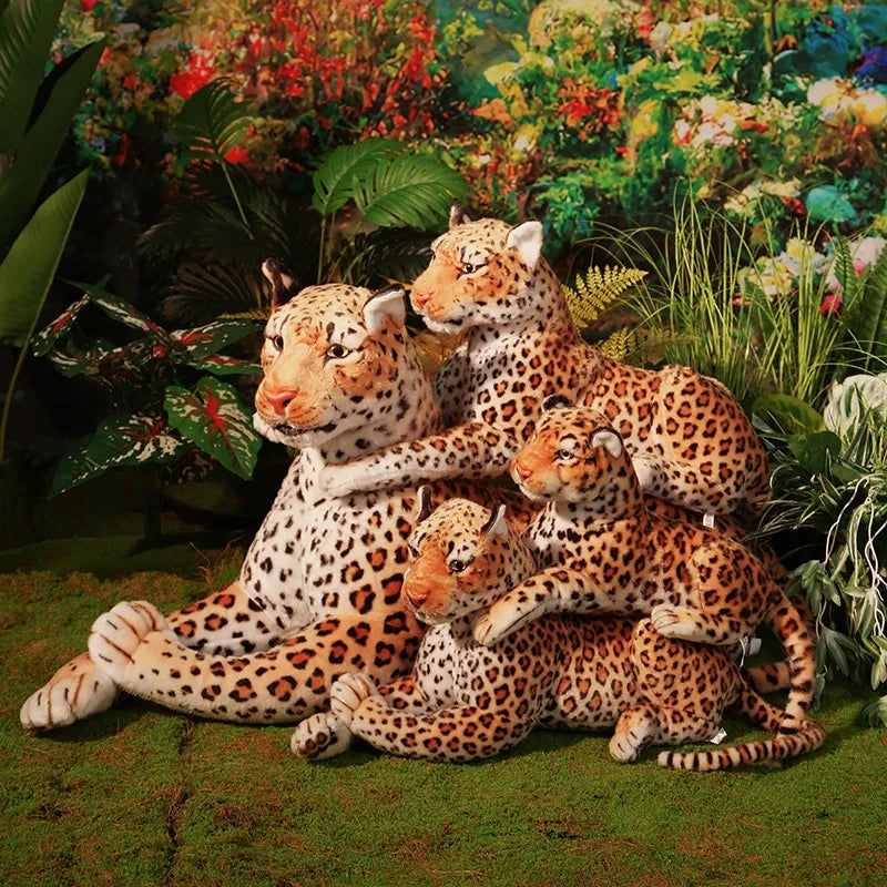 Lifelike Leopard Plush Stuffed Animal | PP Cotton | 4 Sizes 65–170cm