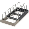 Expandable Pot and Pan Organiser Rack – 7 Adjustable Dividers, Cabinet or Countertop