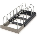 Expandable Pot and Pan Organiser Rack – 7 Adjustable Dividers, Cabinet or Countertop