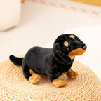 Lifelike Dachshund Plush Stuffed Toy | Black & Tan | 2 Sizes 25–35cm