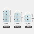 Multi-Layer Insulated Stainless Steel Lunch Bucket – Leakproof Bento Box with Lock Clasps, 2, 3 or 4 Layers