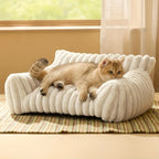 Plush Cat Sofa Bed | Deep Sleep Pet Basket | Cats & Small Dogs | 3 Sizes