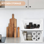 4-Pack Stackable Wardrobe Storage Organisers with Slide Pull – PP Plastic Closet Drawers