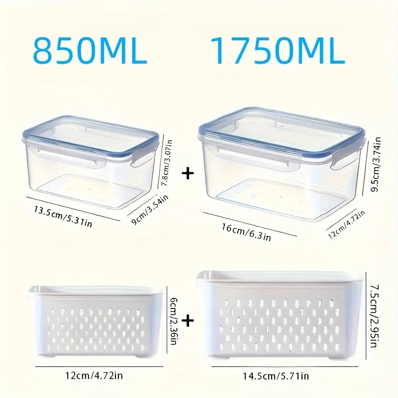 4-Piece Airtight Stackable Food Storage Container Set – Leakproof Meal Prep Boxes, Gray or Blue