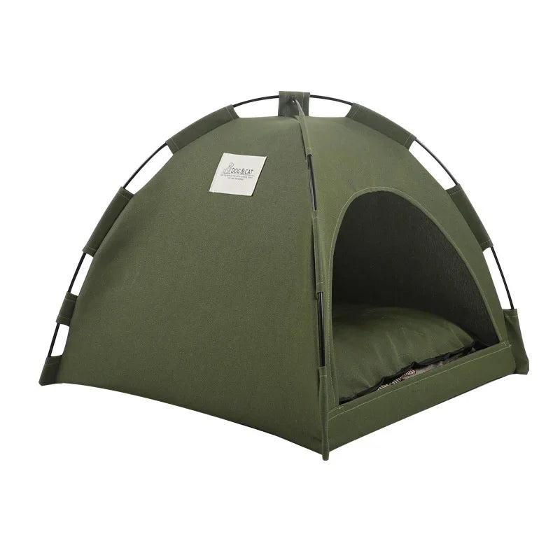Pet Teepee Tent Bed with Cushion – Soft Cave for Cats & Small Dogs, 3 Sizes