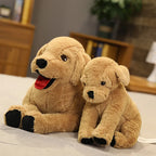 Lifelike Yellow Labrador Retriever Plush Stuffed Toy | Seated Pose | Open-Mouth Detail | 2 Sizes: 35cm & 75cm
