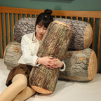 Tree Log Plush Pillow – Realistic Bark-Print Bolster