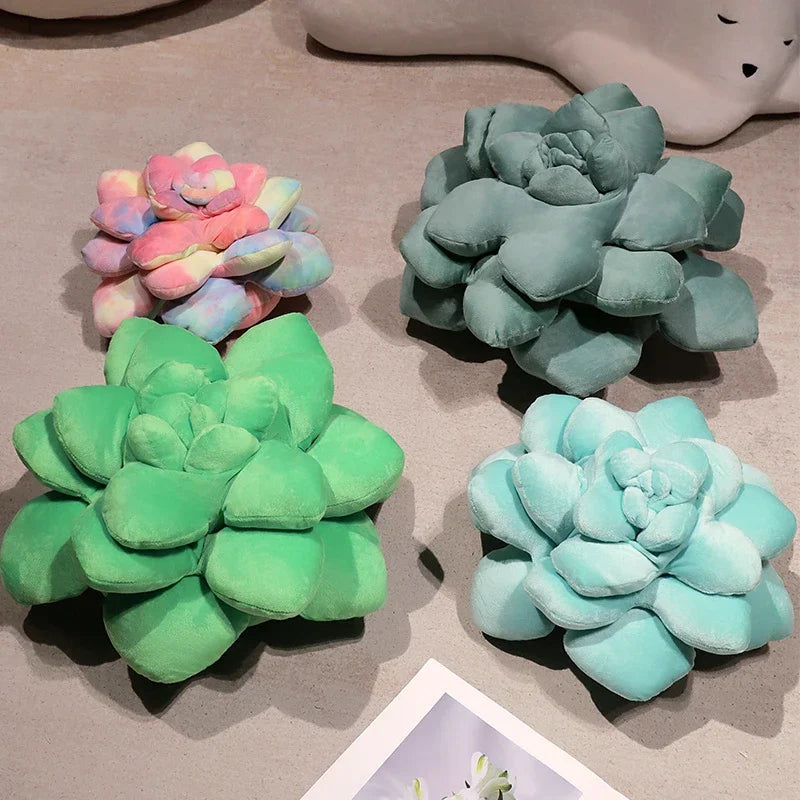Succulent Plush Cushion Pillow | Lifelike Potted Plant | PP Cotton | 4 Colours | 35 & 45cm