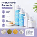 Airtight Multi-Use Storage Container with Measuring Cup – BPA-Free, Clear, 700ml to 1900ml