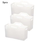 Under-Sink Cabinet Organiser Baskets – Multi-Purpose Plastic Storage, 2 or 3 Pack, Clear or White