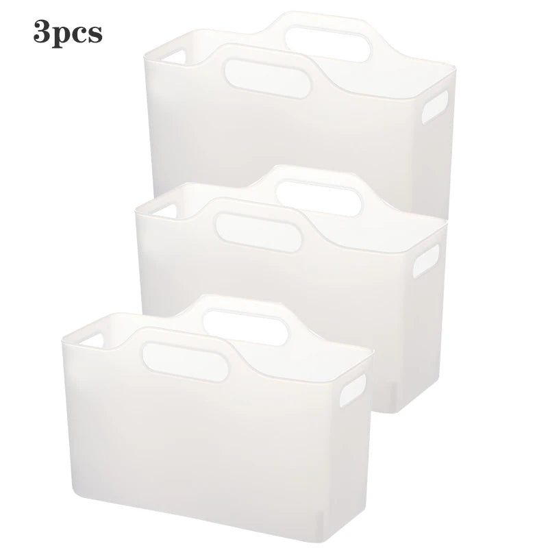 Under-Sink Cabinet Organiser Baskets – Multi-Purpose Plastic Storage, 2 or 3 Pack, Clear or White