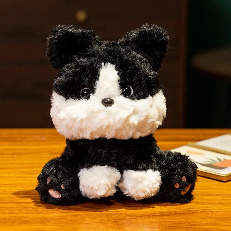 Kawaii Sitting Dog Plush Stuffed Toy | 3 Styles | Curly Fluffy Coat | Cuddly Desk Companion | 20cm
