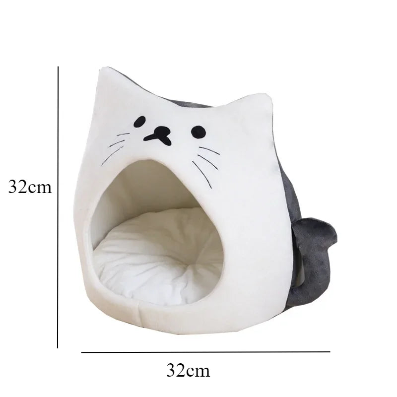 Foldable Pet Tent Cabin | Plush Cat House | Detachable & Washable | 3 Colours