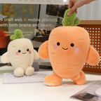 Kawaii Carrot & Turnip Plush Stuffed Toy | PP Cotton Fill | Desk Decoration | 2 Sizes