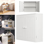 Wall-Mounted & Floor-Standing Storage Cabinet – MDF, Adjustable Shelf, White