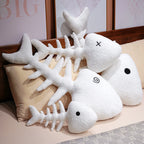 Fish Bone Plush Pillow – Decorative Skeleton Cushion
