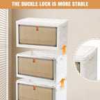 Stackable Storage Boxes with Lids & Lockable Wheels – 3, 4, or 5-Tier