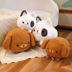 Kawaii Round Dog Hug Pillow Plush | 4 Styles | Sofa Cushion | 2 Sizes: 30 & 40cm