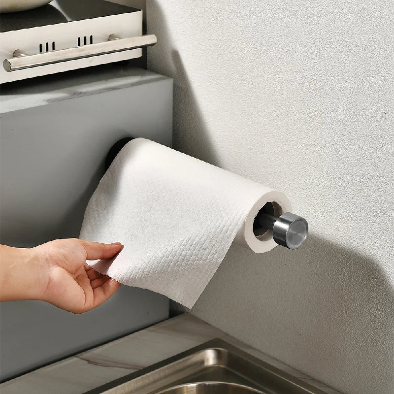 Magnetic Kitchen Paper Towel Holder – No-Drill Stainless Steel, Under-Cabinet or Fridge Mount