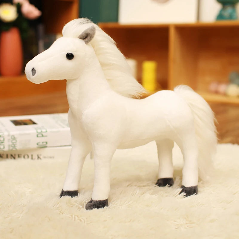 Realistic Horse Plush Stuffed Animal | Cotton | 4 Colours | 3 Sizes 20–40cm