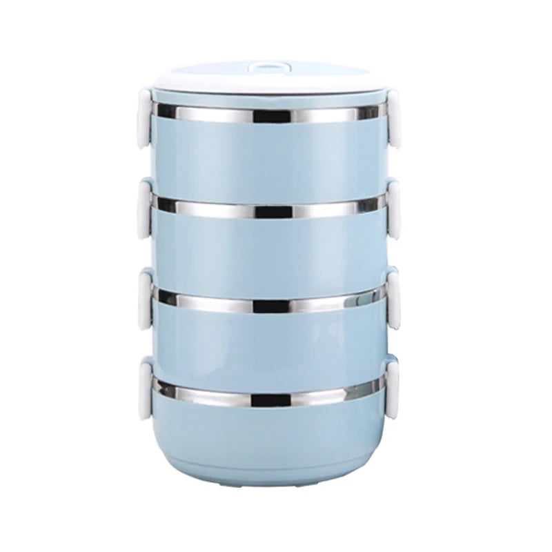 Multi-Layer Insulated Stainless Steel Lunch Bucket – Leakproof Bento Box with Lock Clasps, 2, 3 or 4 Layers