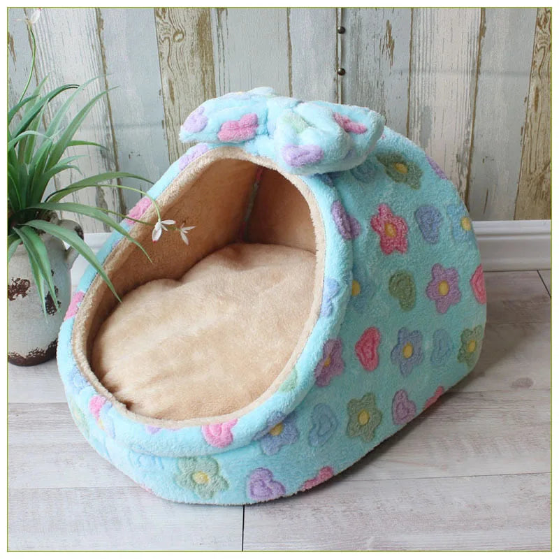 Soft Foldable Pet Cave Bed – Cosy Sleeping Nest for Dogs & Cats, S–L