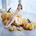 Polka Dot Pumpkin Plush Cushion Pillow | PP Cotton | 3 Colours | 3 Sizes 20–40cm